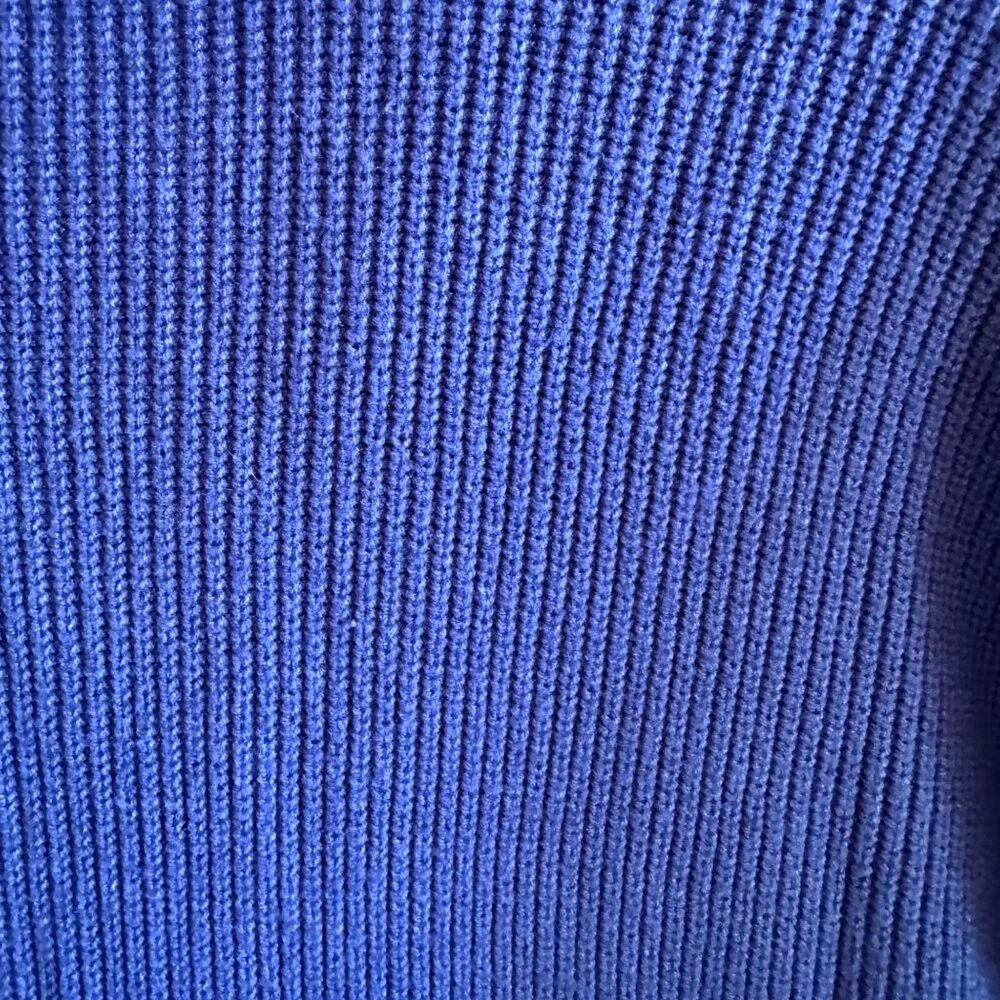 Lane Bryant‎ Sweater Womens 14-16 Blue Ribbed 1/4 Zip Collared Pullover Casual